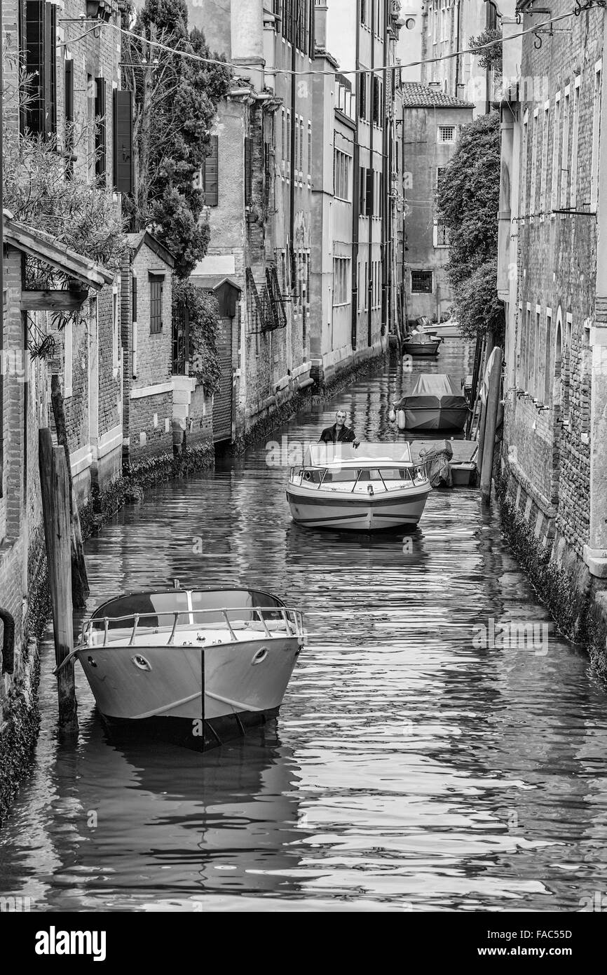 canal and boats, Venice Stock Photo