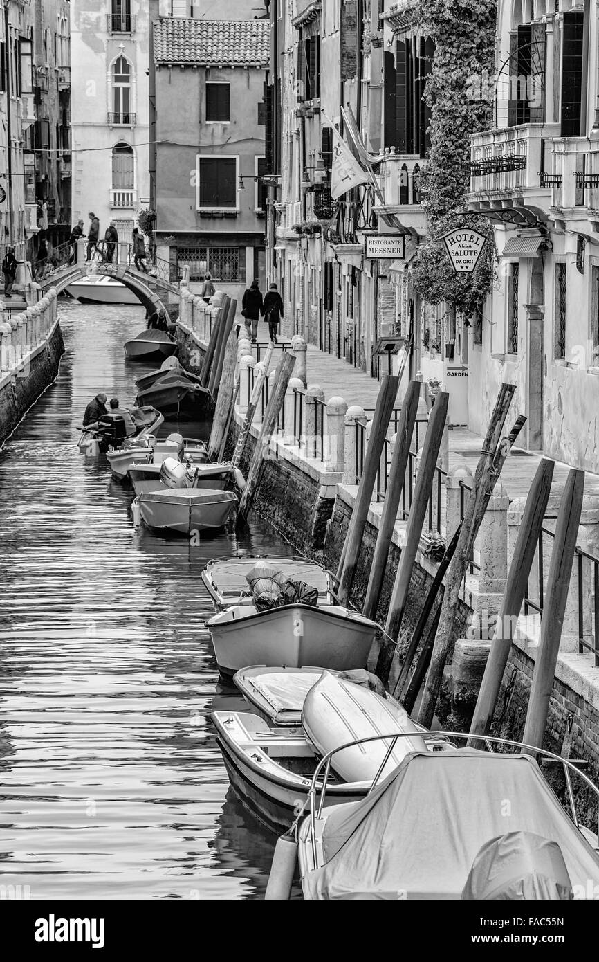 canal and boats, Venice Stock Photo