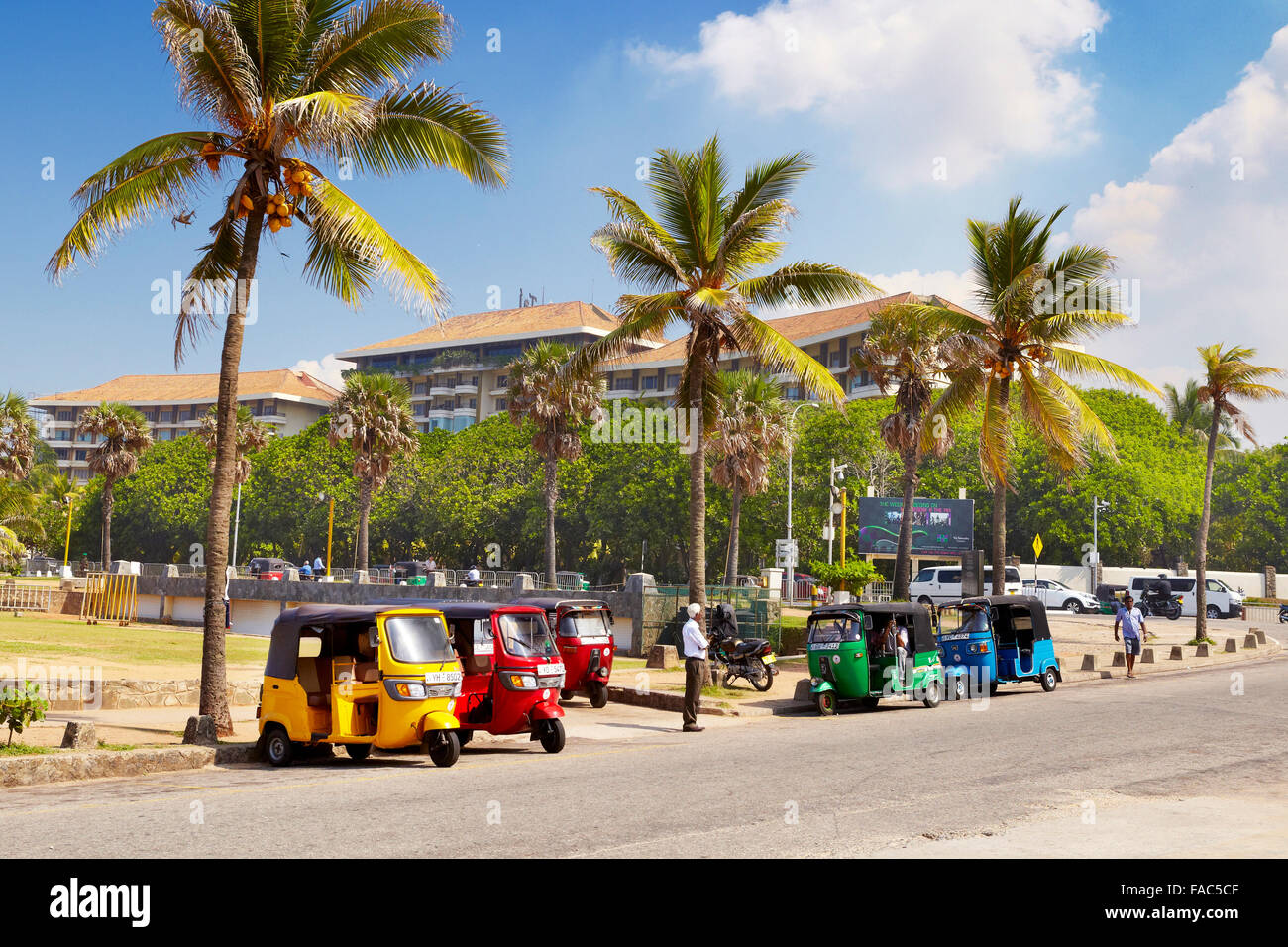 Sri Lanka - Colombo city, tuk tuk taxi, typical view on the streets Stock Photo
