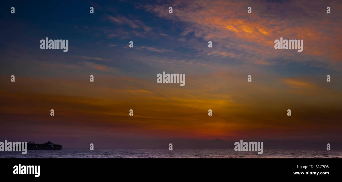 sunrise, colourful, blue, red, yellow, orange Stock Photo