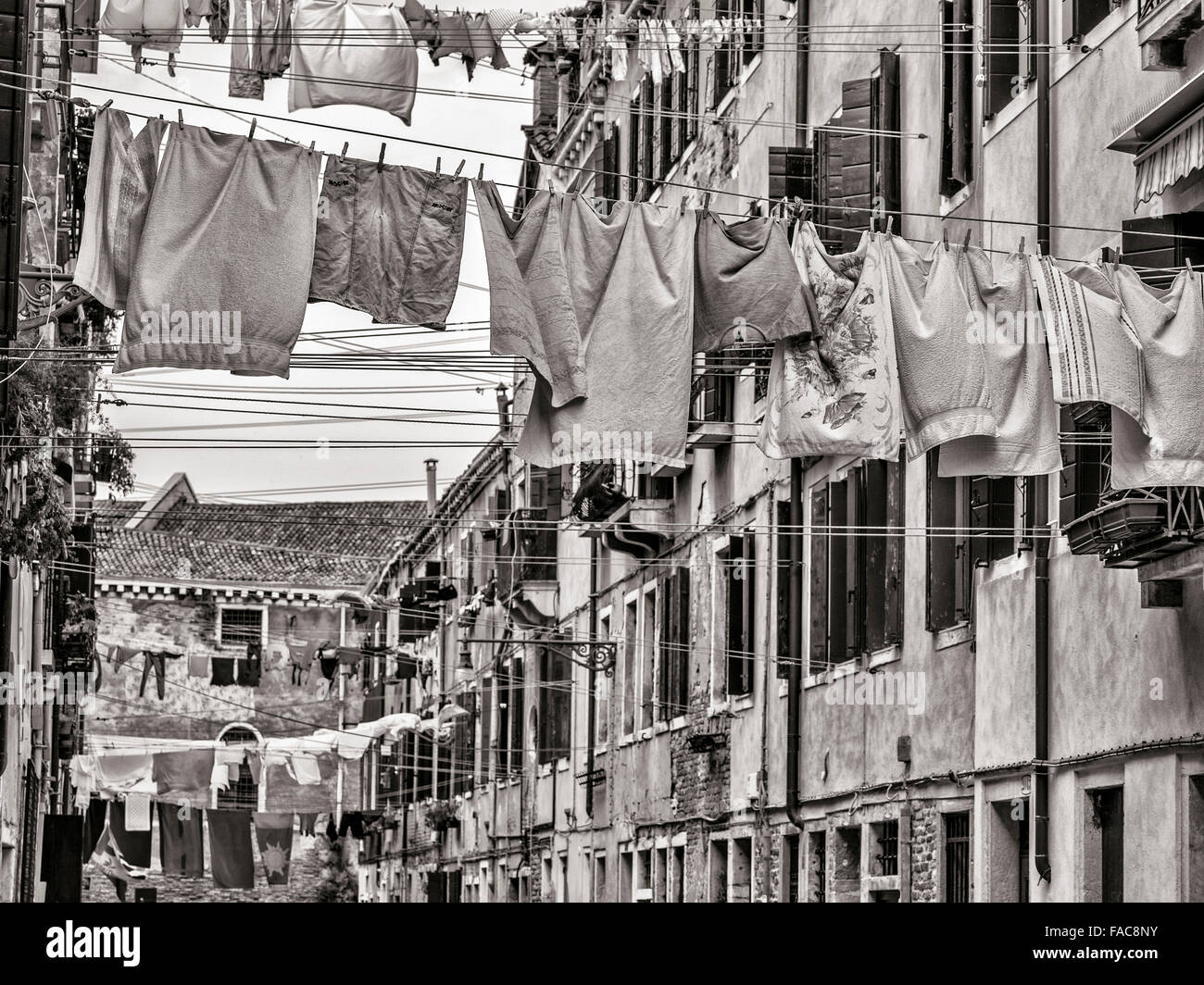 Laundry lines in Venice, Italy Stock Photo Alamy