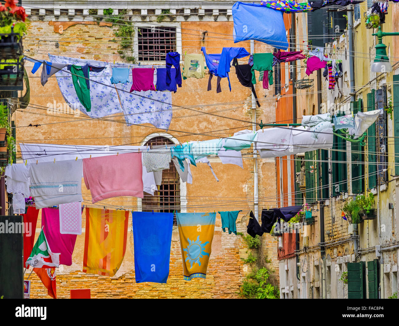 Laundry lines in Venice, Italy Stock Photo Alamy