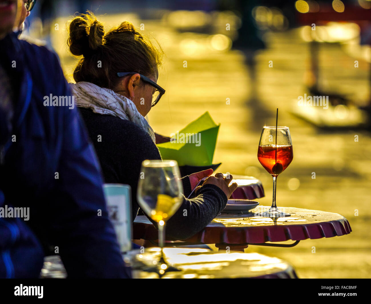 Wine glass at outside bar in Venice, Italy Stock Photo Alamy