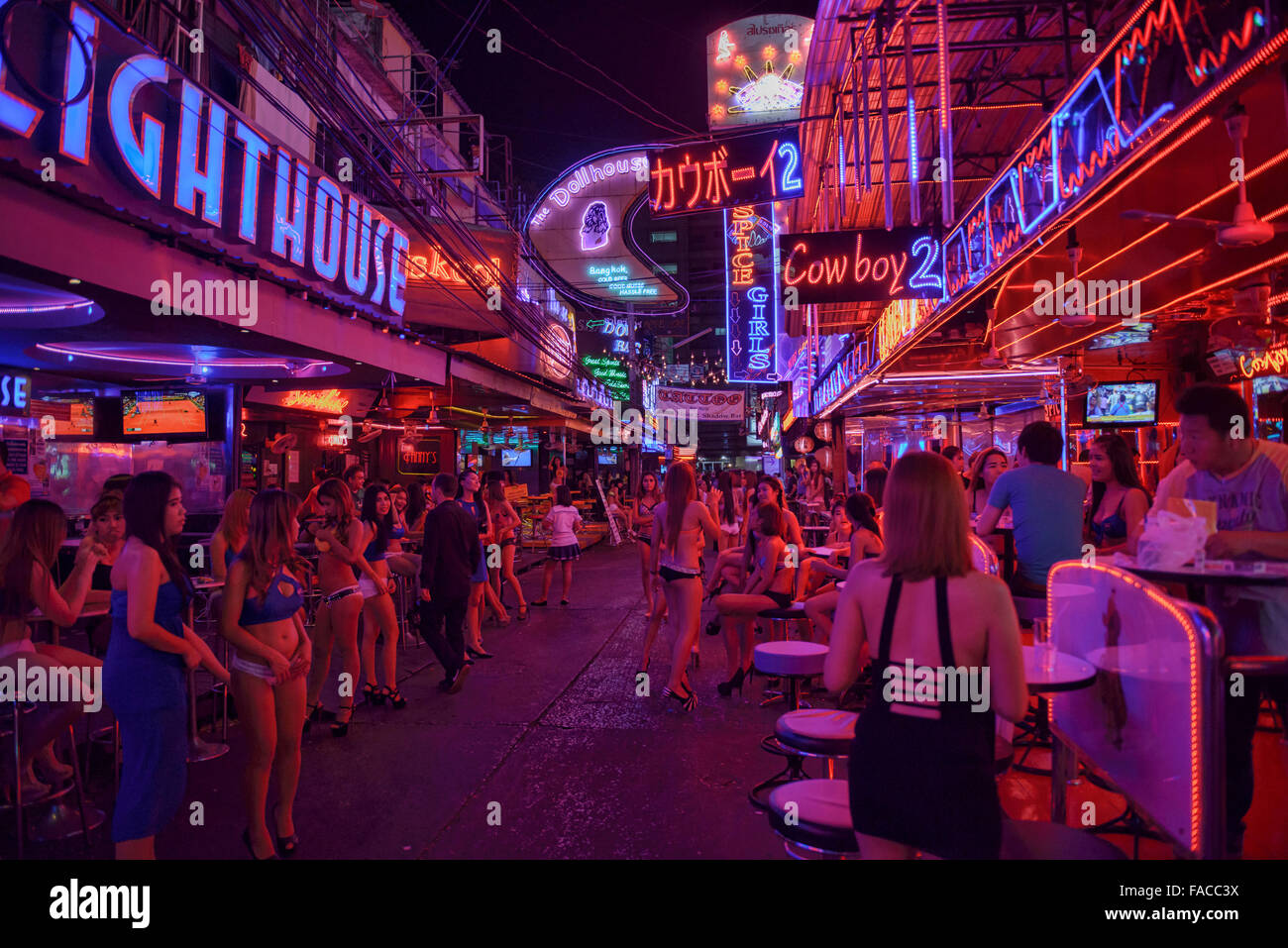 The bars of the Soi Cowboy red light district in Bangkok, Thailand Stock Photo Alamy
