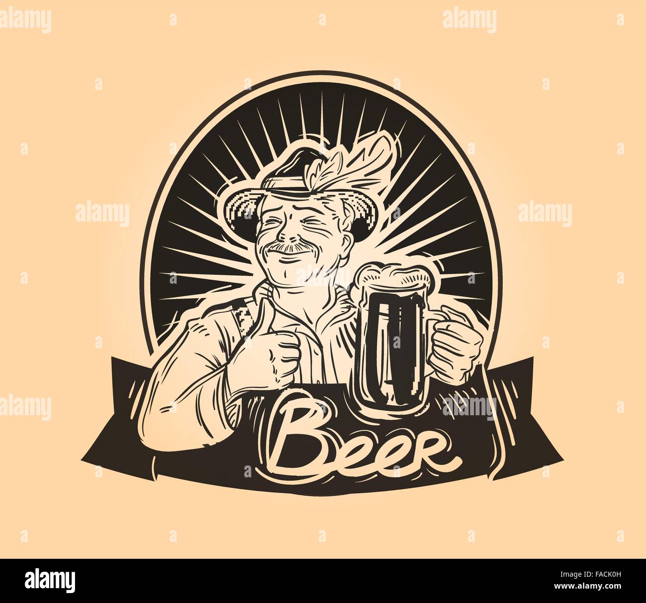 Pub, brasserie vector logo design template. Drink, beverage or beer, ale icon Stock Vector