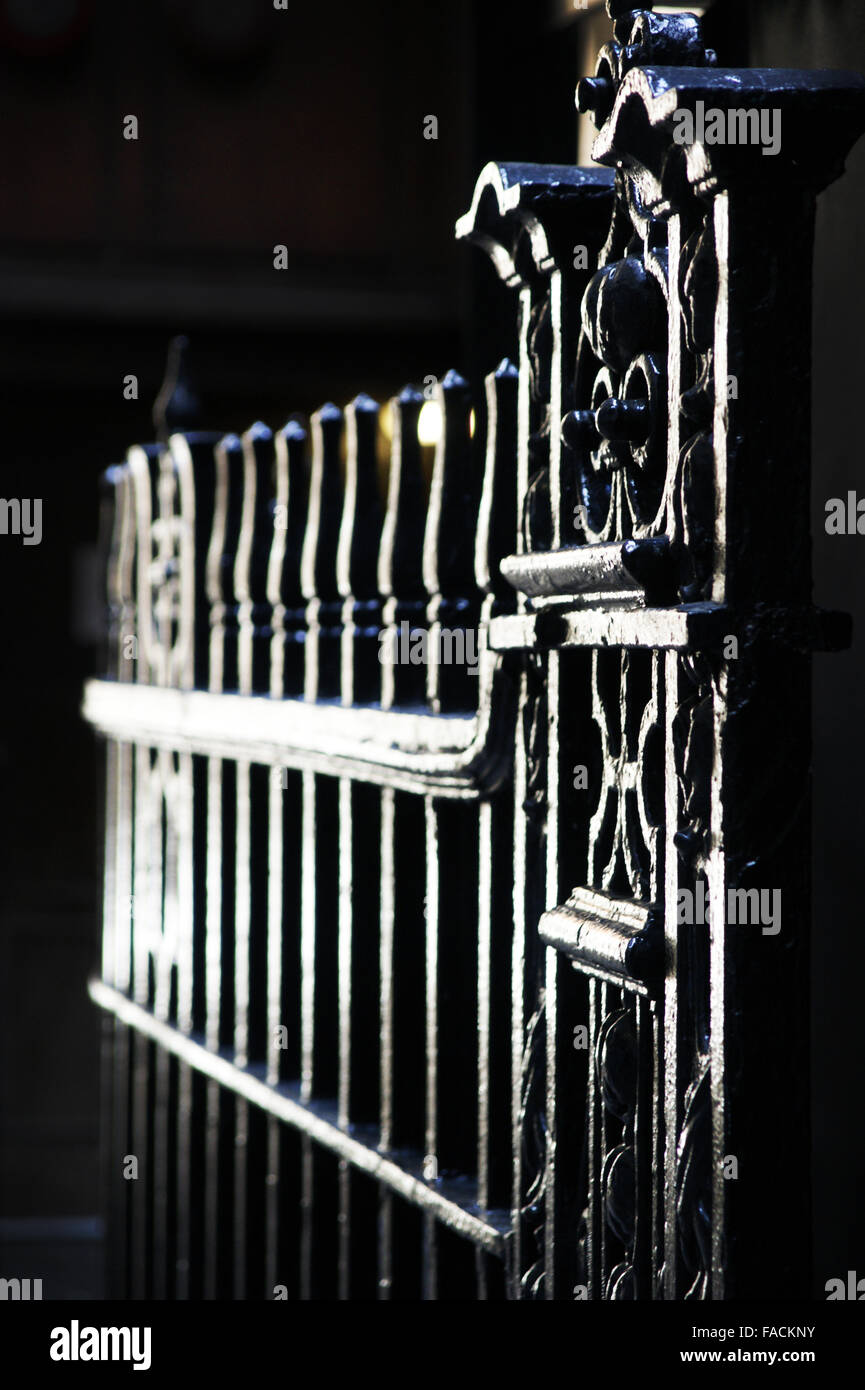 Old railings of period house in London Stock Photo - Alamy