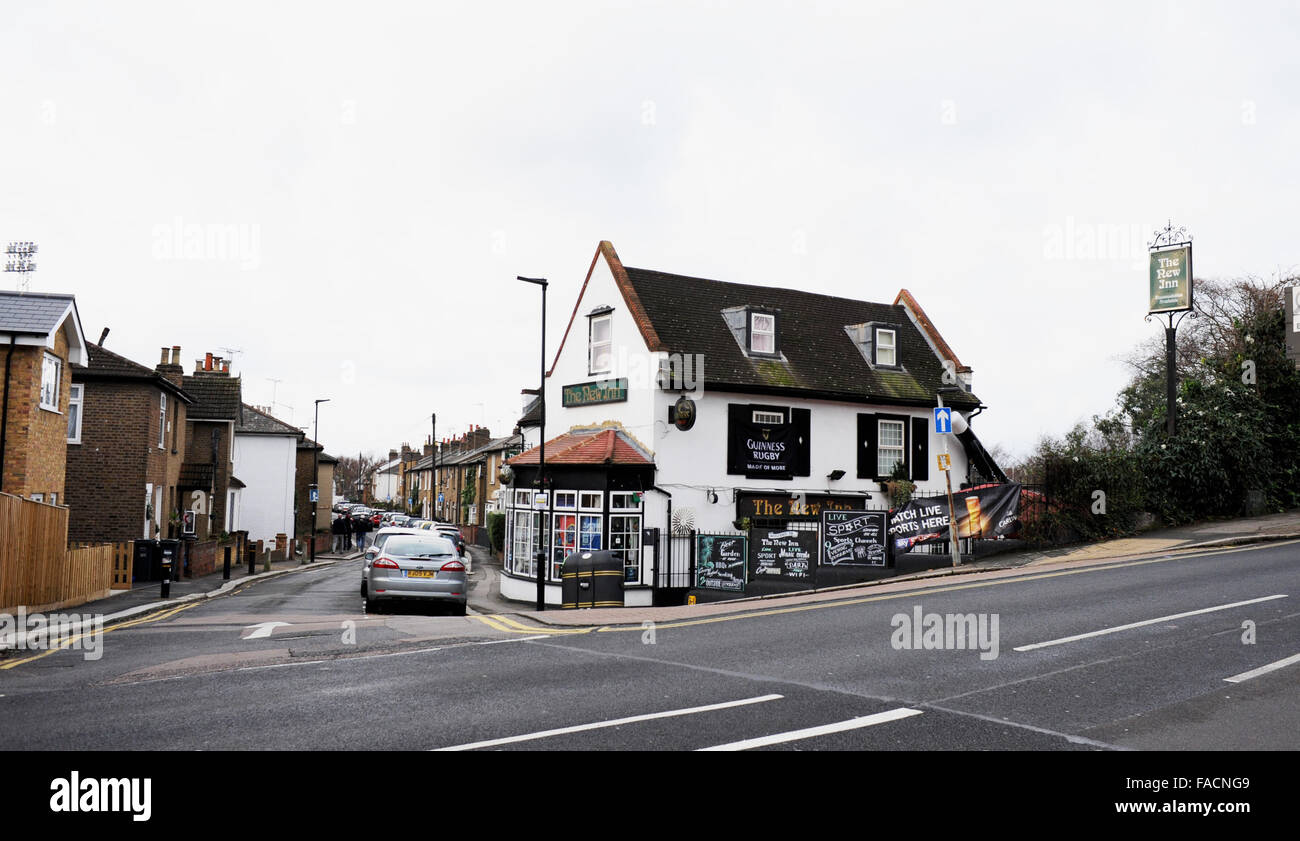The New Inn Pub at Brentford on corner of football ground London UK Stock Photo