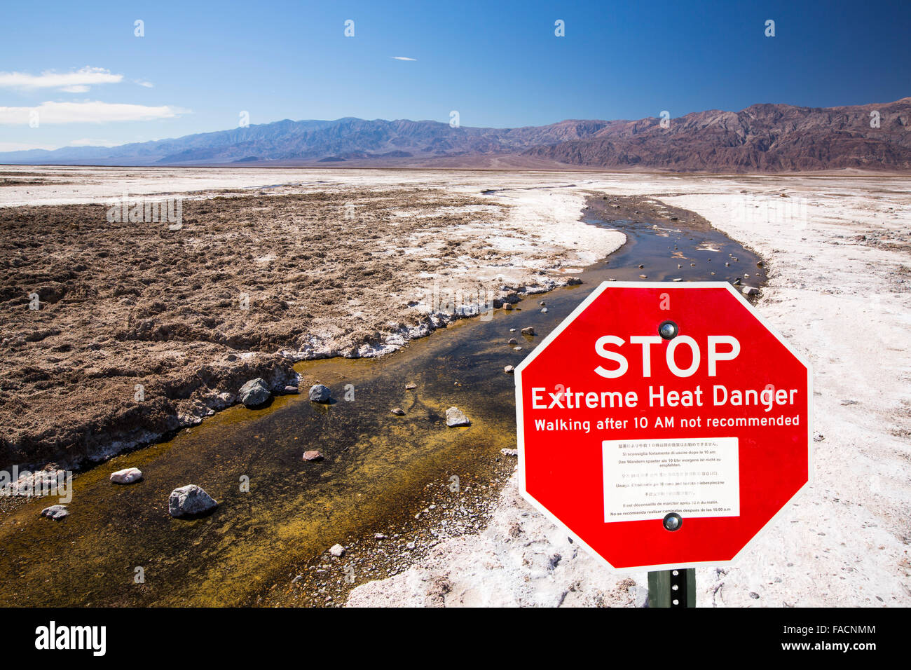 Saline Creeks In Death Valley Which Is The Lowest Hottest Driest Stock Photo Alamy