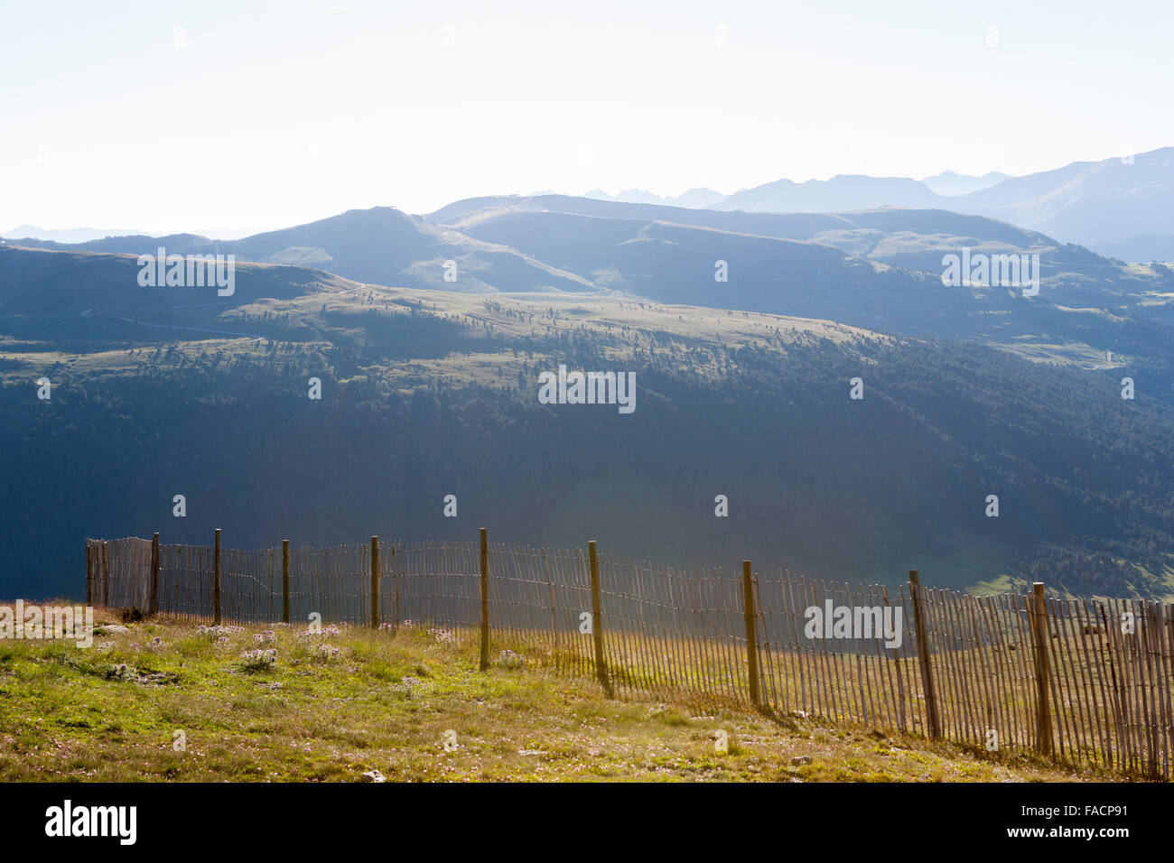 Fence on the Mountain Stock Photo - Alamy