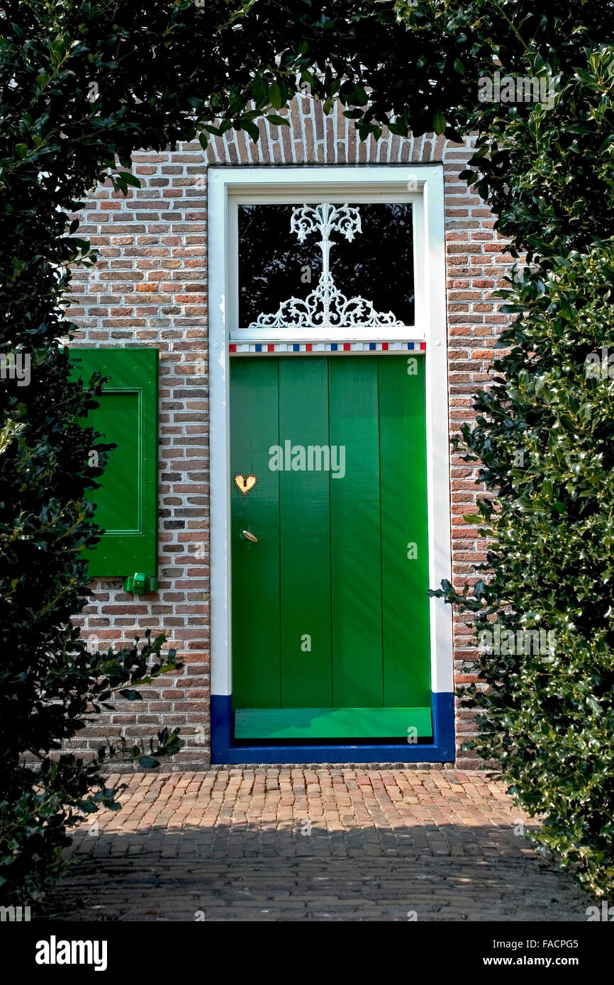 Traditional Style Front Door Of Farmhouse In The Old Village Of