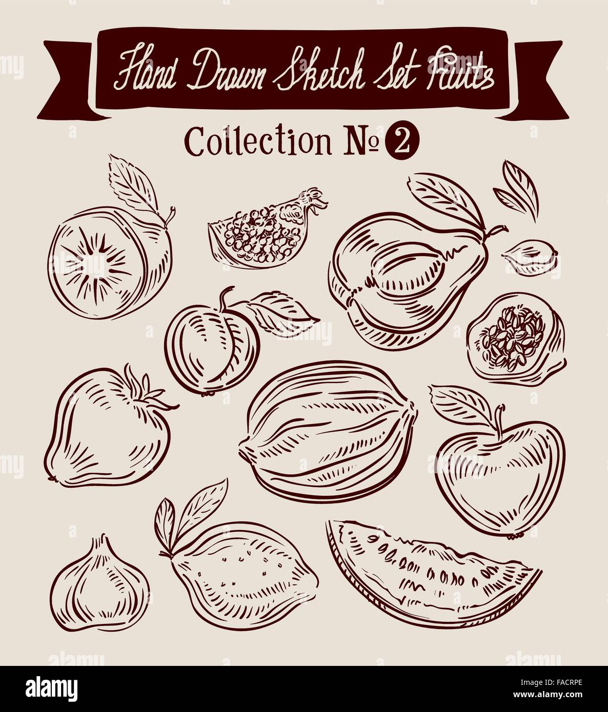 Fruit. Hand-drawn Doodle vector set Stock Vector Image & Art - Alamy