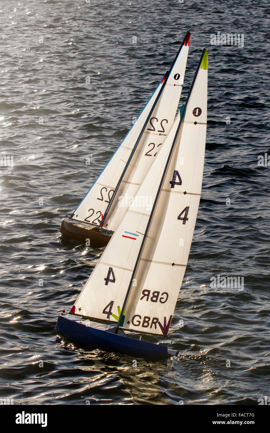 Radio control yacht sailing on a Model Boating Lake. The International ...