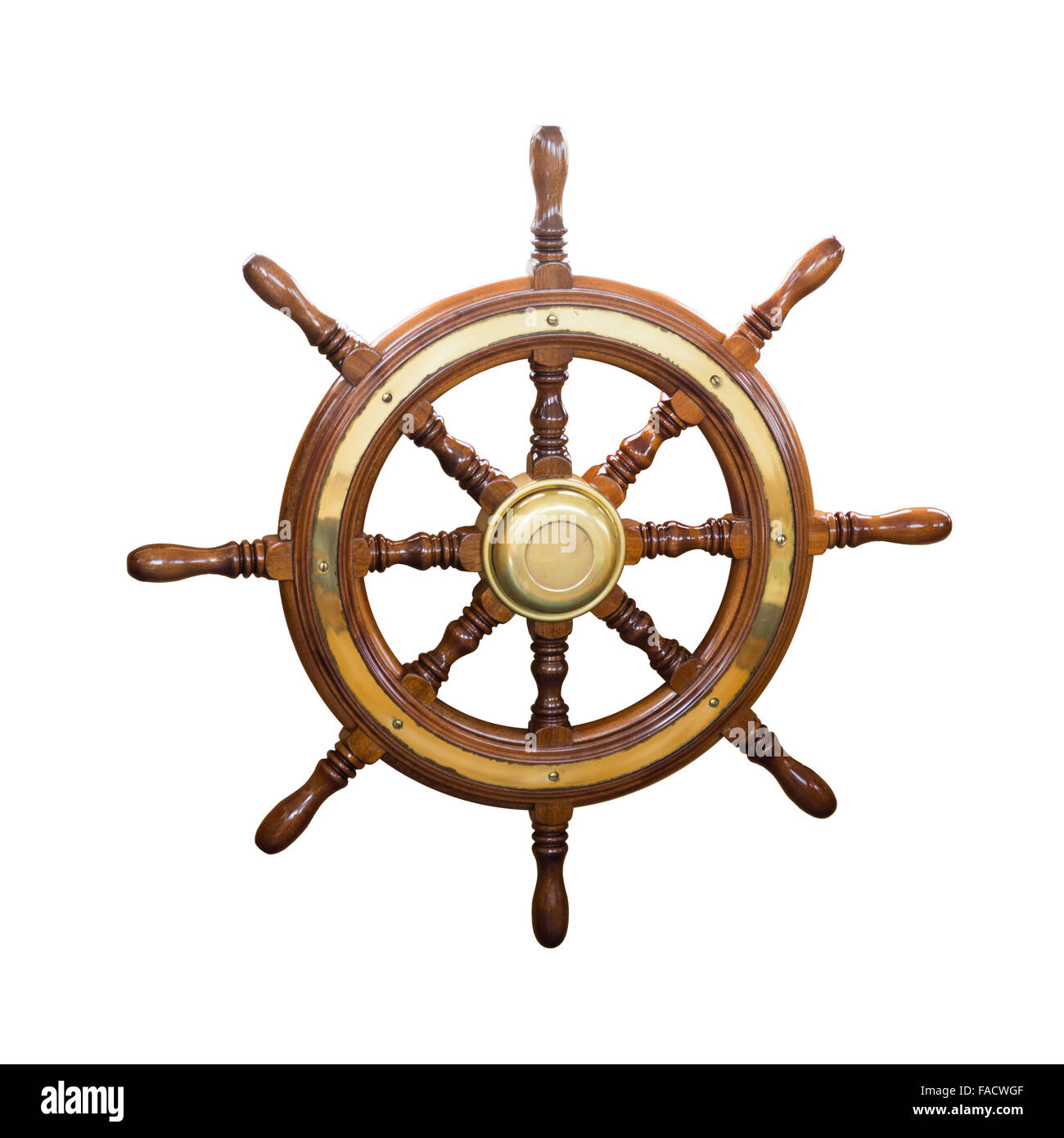 steering wheel of boat. Isolated over white background Stock Photo Alamy