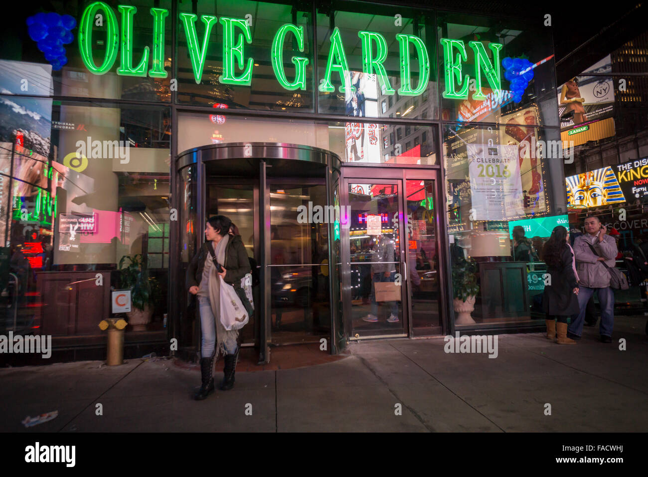 An Olive Garden Restaurant In Times Square In New York Is Seen On