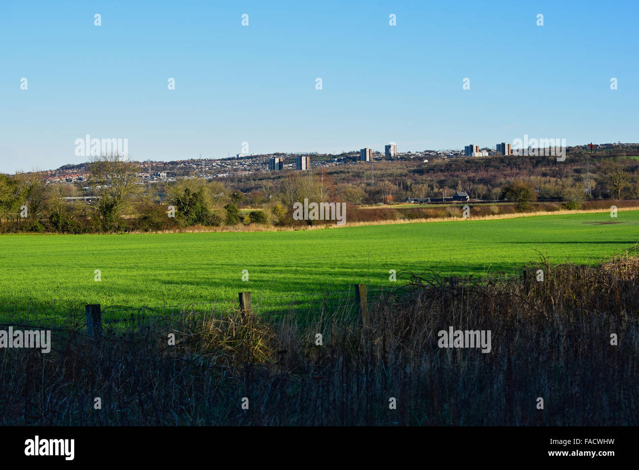 Low fell and Gateshead, looking from Ouston. Stock Photo