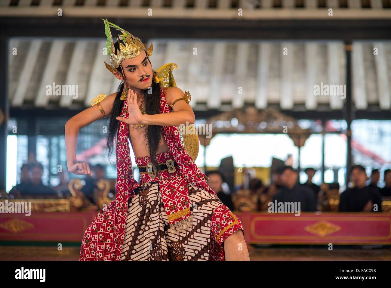 dancer  performing a traditional Javanese dance at The Sultan's Palace / Kraton, Yogyakarta, Java, Indonesia, Asia Stock Photo