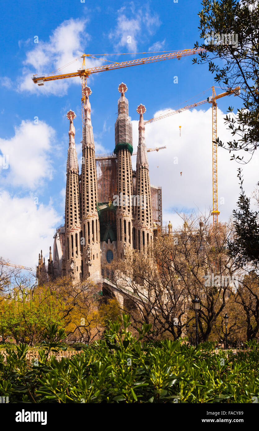 Sagrada Familia by architect Antoni Gaudi. Barcelona, Spain Stock Photo ...