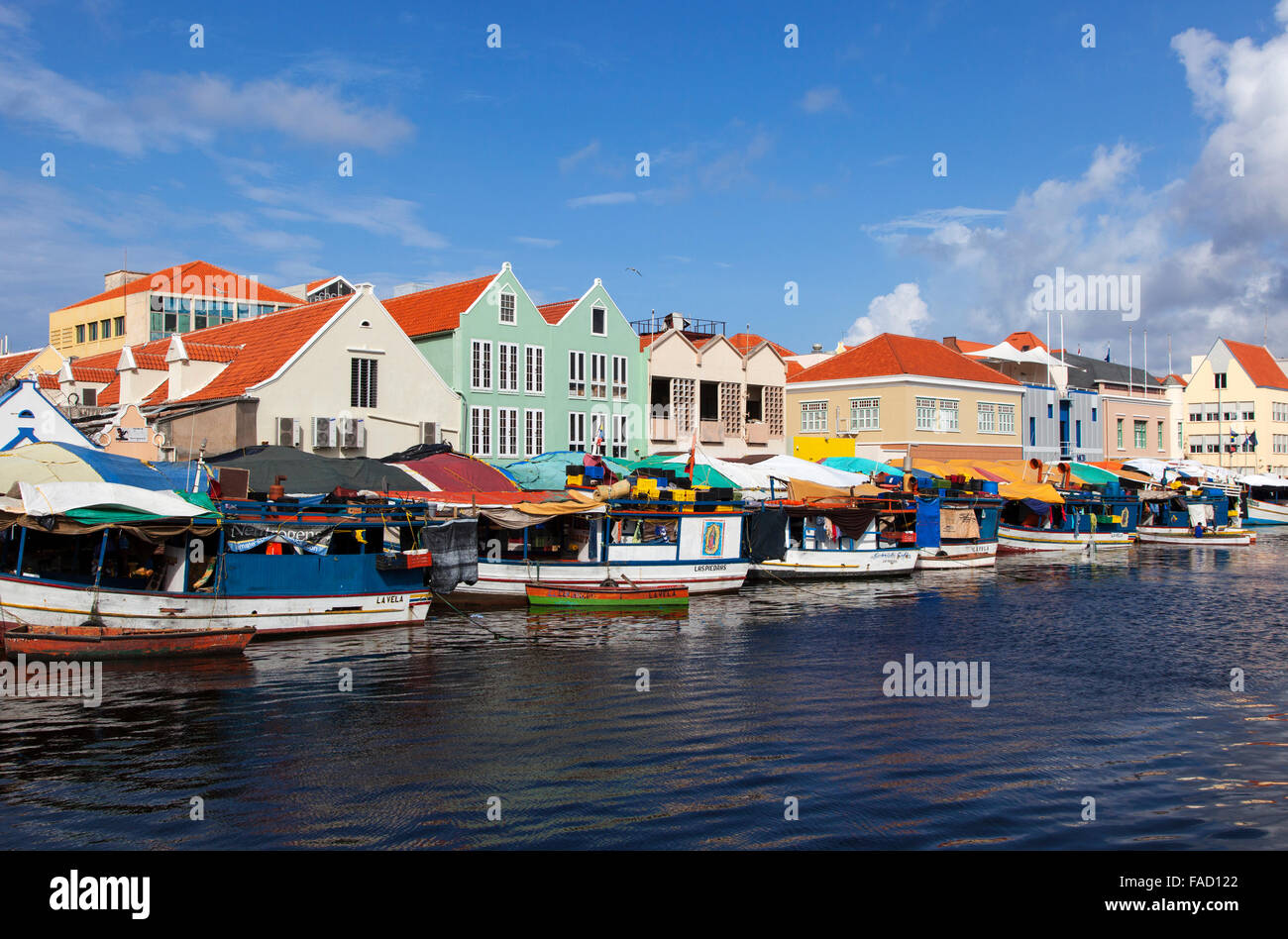 Floating Market in Willemstad, Curacao Stock Photo ...