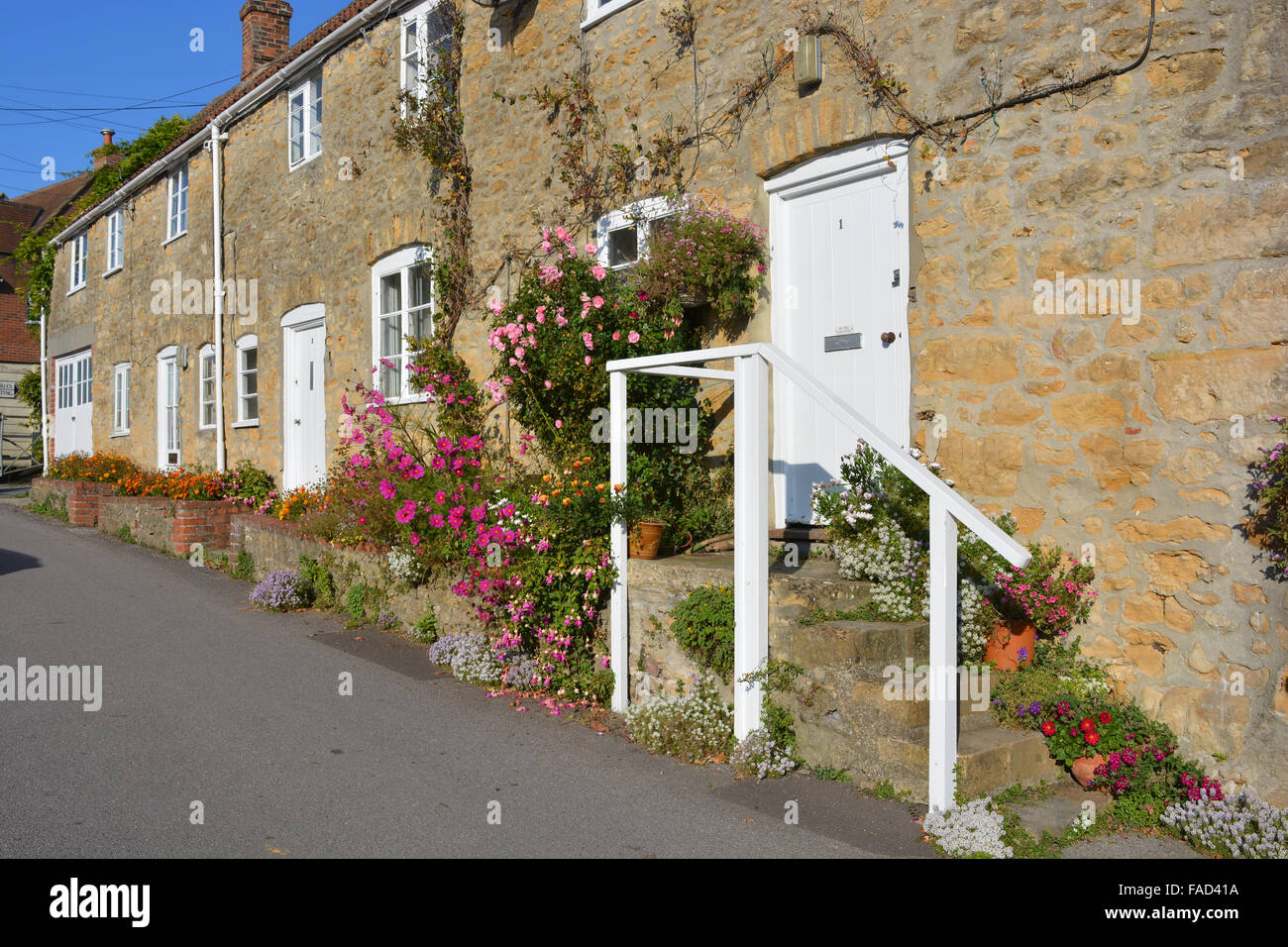 A row of terraced cottages, Sherborne, Dorset, England Stock Photo Alamy