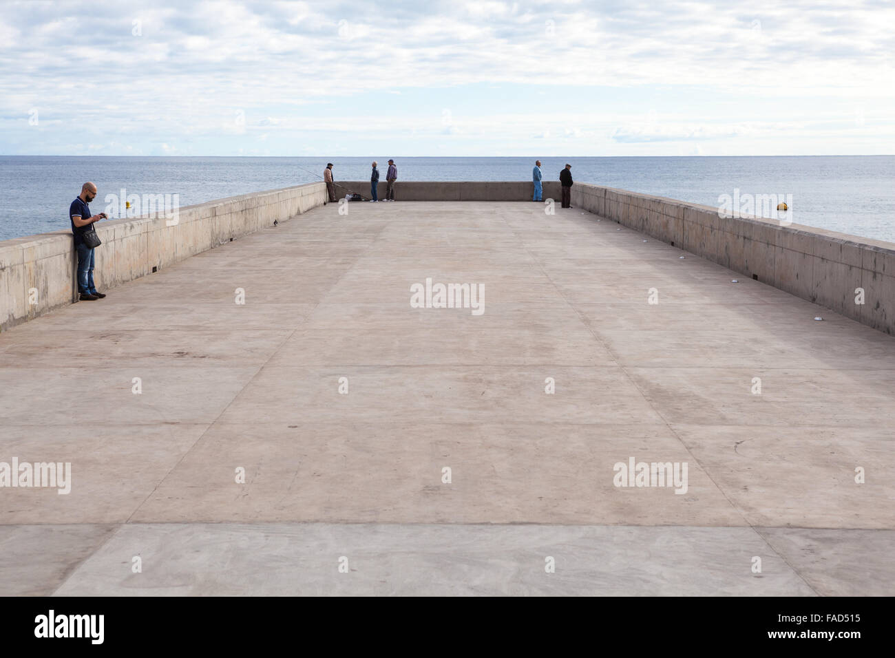 Concrete pier. Funchal, Madeira Stock Photo Alamy