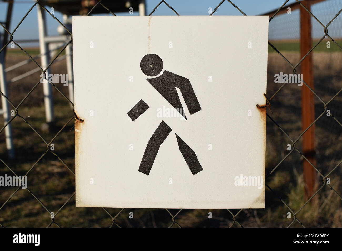 The sign pass is forbidden. Information on a protection. Stock Photo