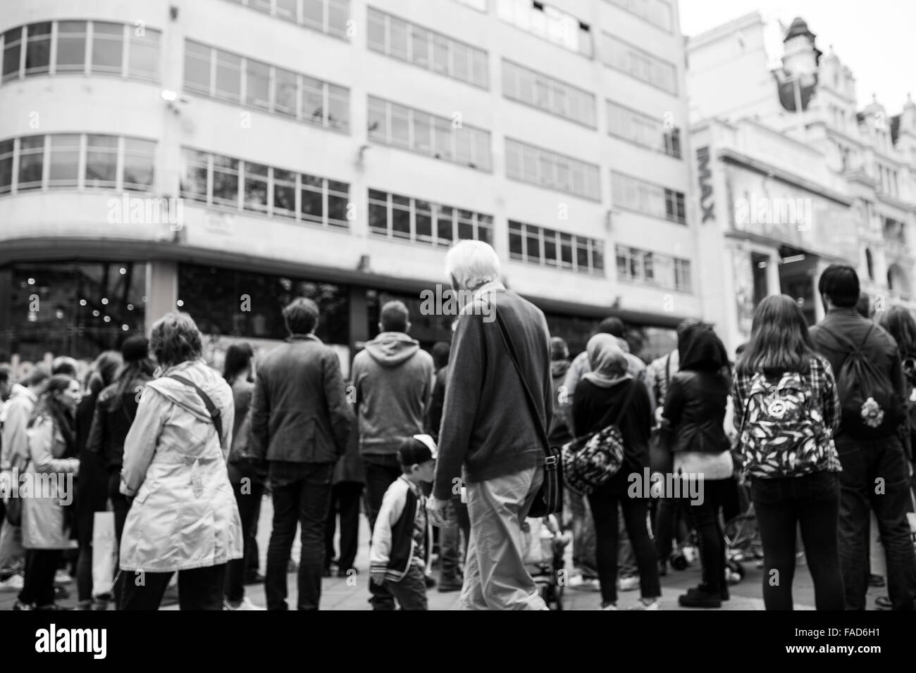 Tourists in Leicester Square, London Stock Photo