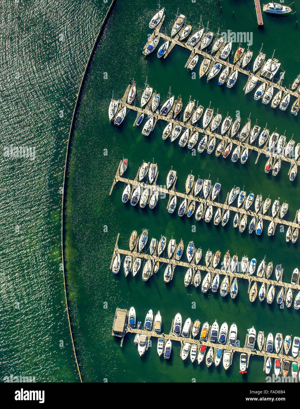 Aerial view, Marina marina Neustadt Holstein, sailboats, marina on the Wiek, Neustadt in