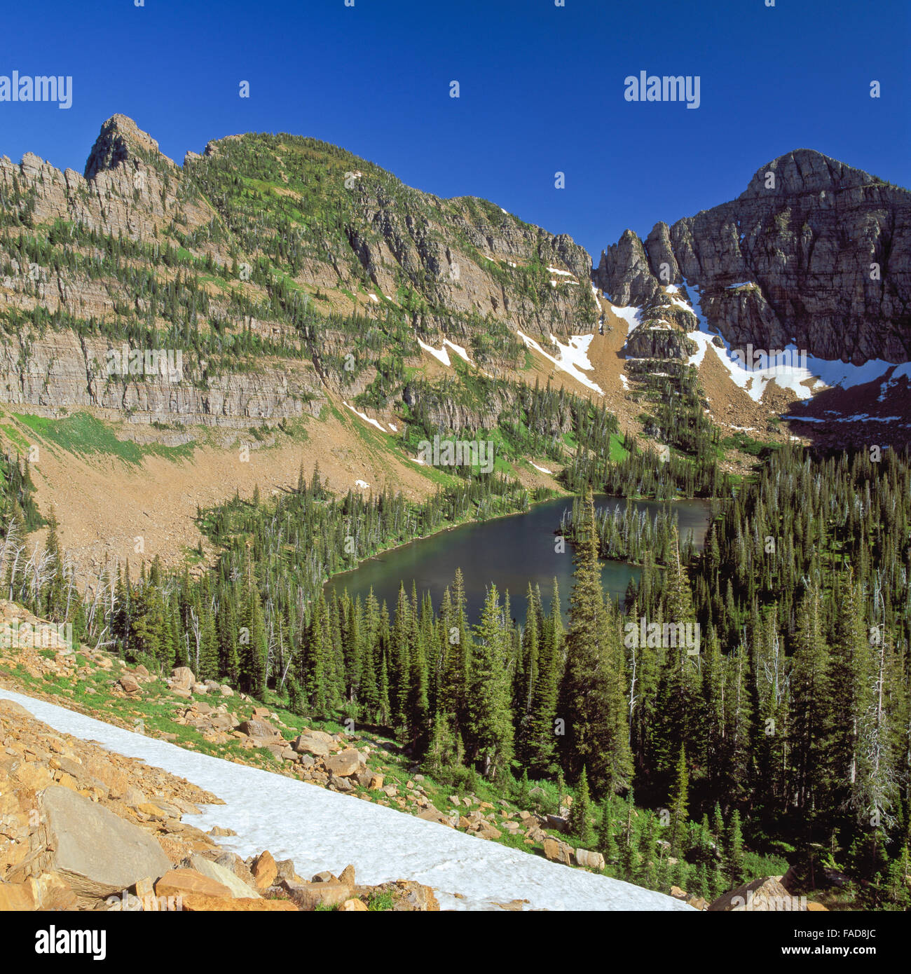 mollman lake in the mission mountains wilderness near ronan, montana Stock Photo