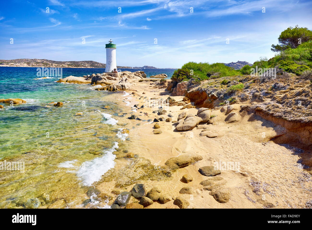 Sardinia Island - Lighthouse, Palau Beach, Italy Stock Photo
