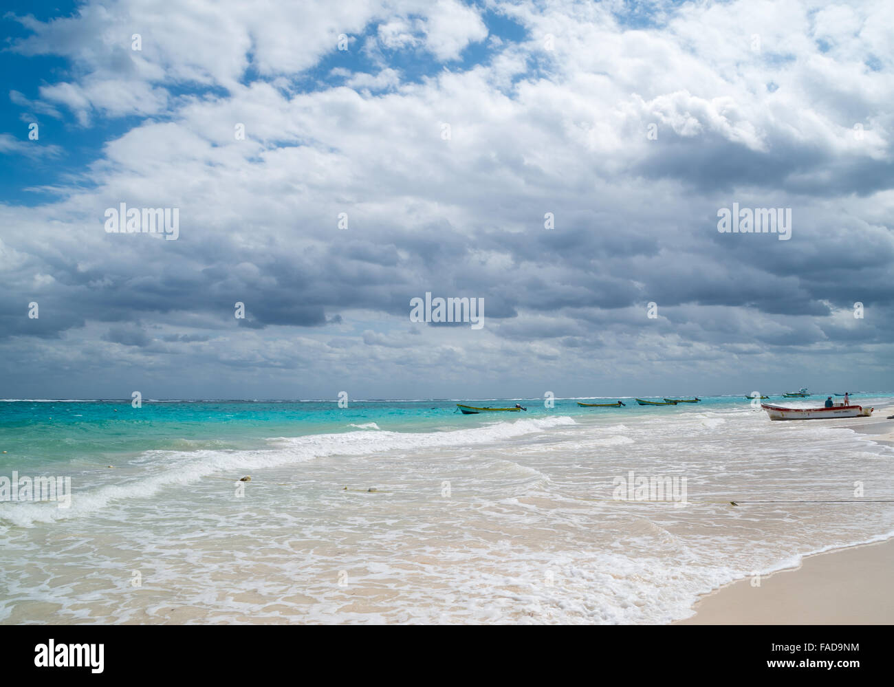 Playa Las Palmas beach near Tulum in the Riviera Maya region of Mexico on a  sunny day before a storm set in Stock Photo - Alamy