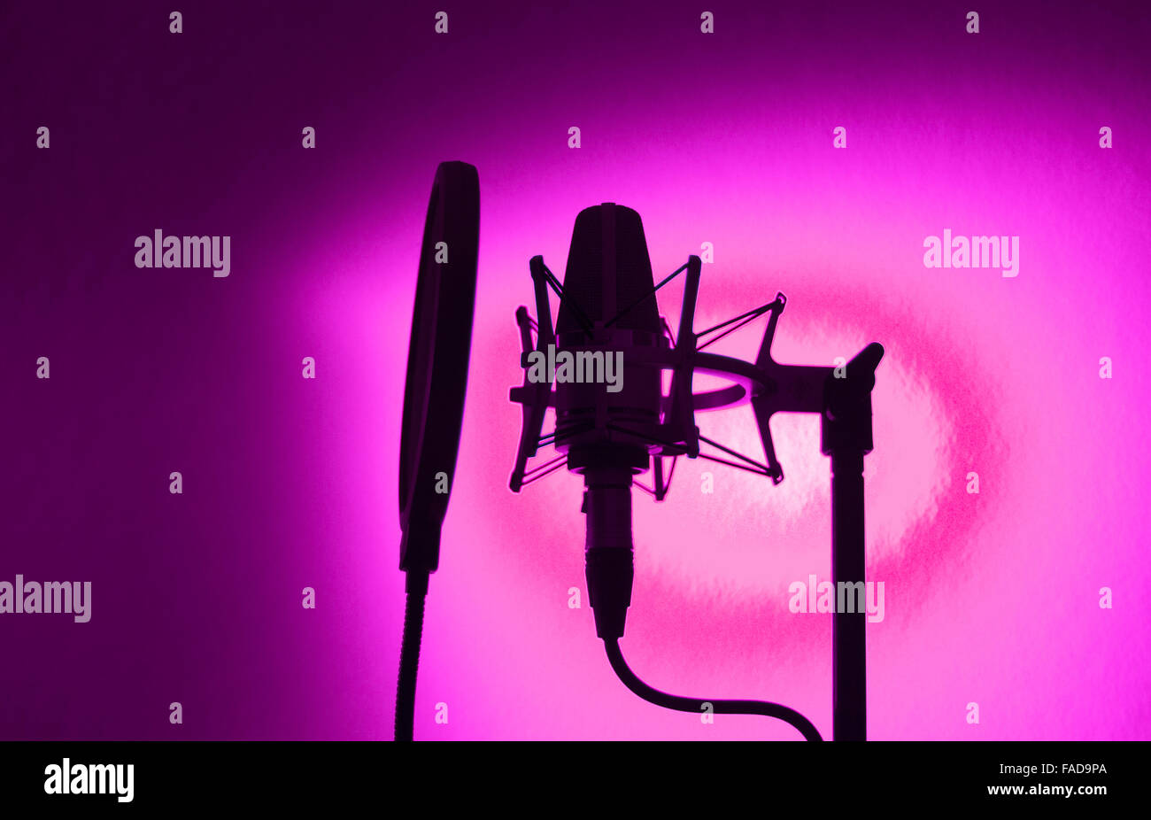 Audio recording vocal studio voice microphone silhouette with anti