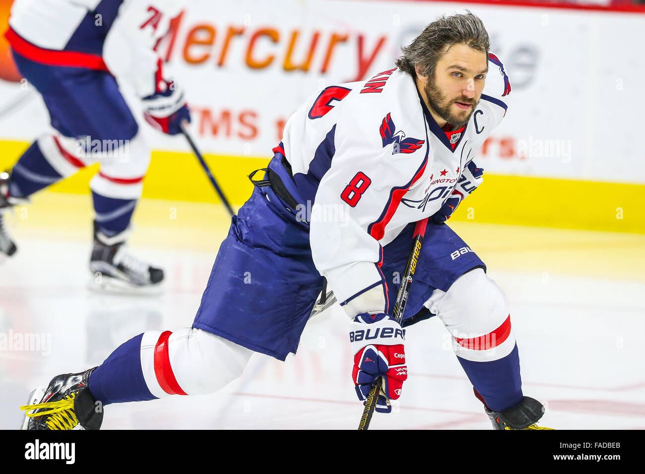 Dec. 21, 2015 - Washington Capitals left wing Alex Ovechkin (8) during the NHL game between the Washington Capitals and the Carolina Hurricanes at the PNC Arena. © Andy Martin Jr./ZUMA Wire/Alamy Live News Stock Photo
