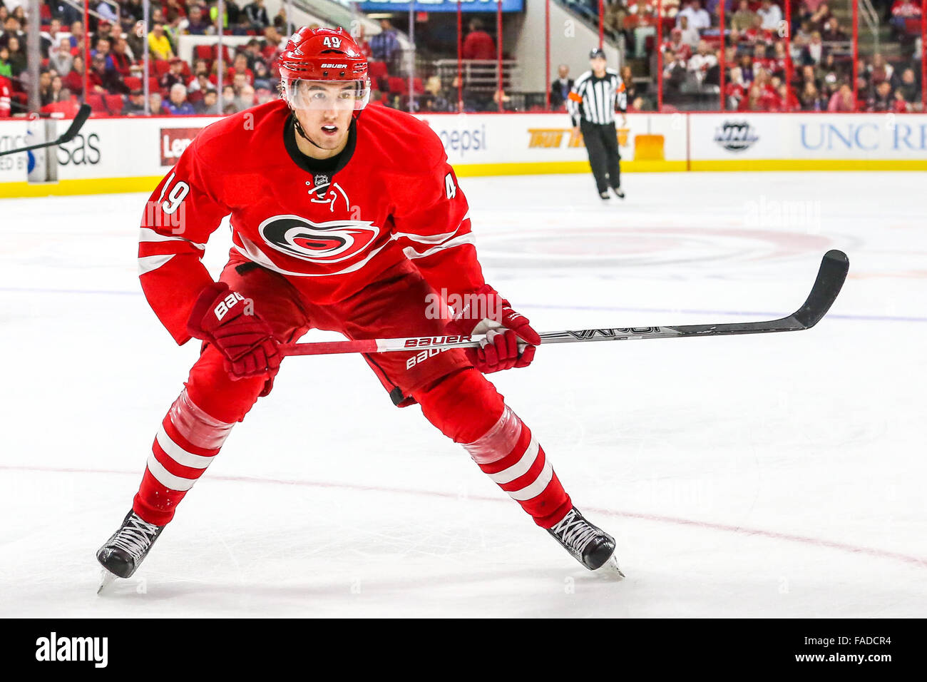 Carolina Hurricanes center Victor Rask (49) during the NHL game between the  New Jersey Devils and the Carolina Hurricanes at the PNC Arena Stock Photo  - Alamy