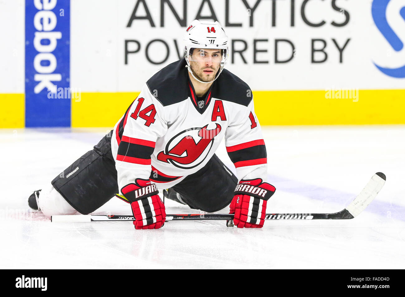 New Jersey Devils center Adam Henrique (14) during the NHL game between the  New Jersey Devils and the Carolina Hurricanes at the PNC Arena Stock Photo  - Alamy