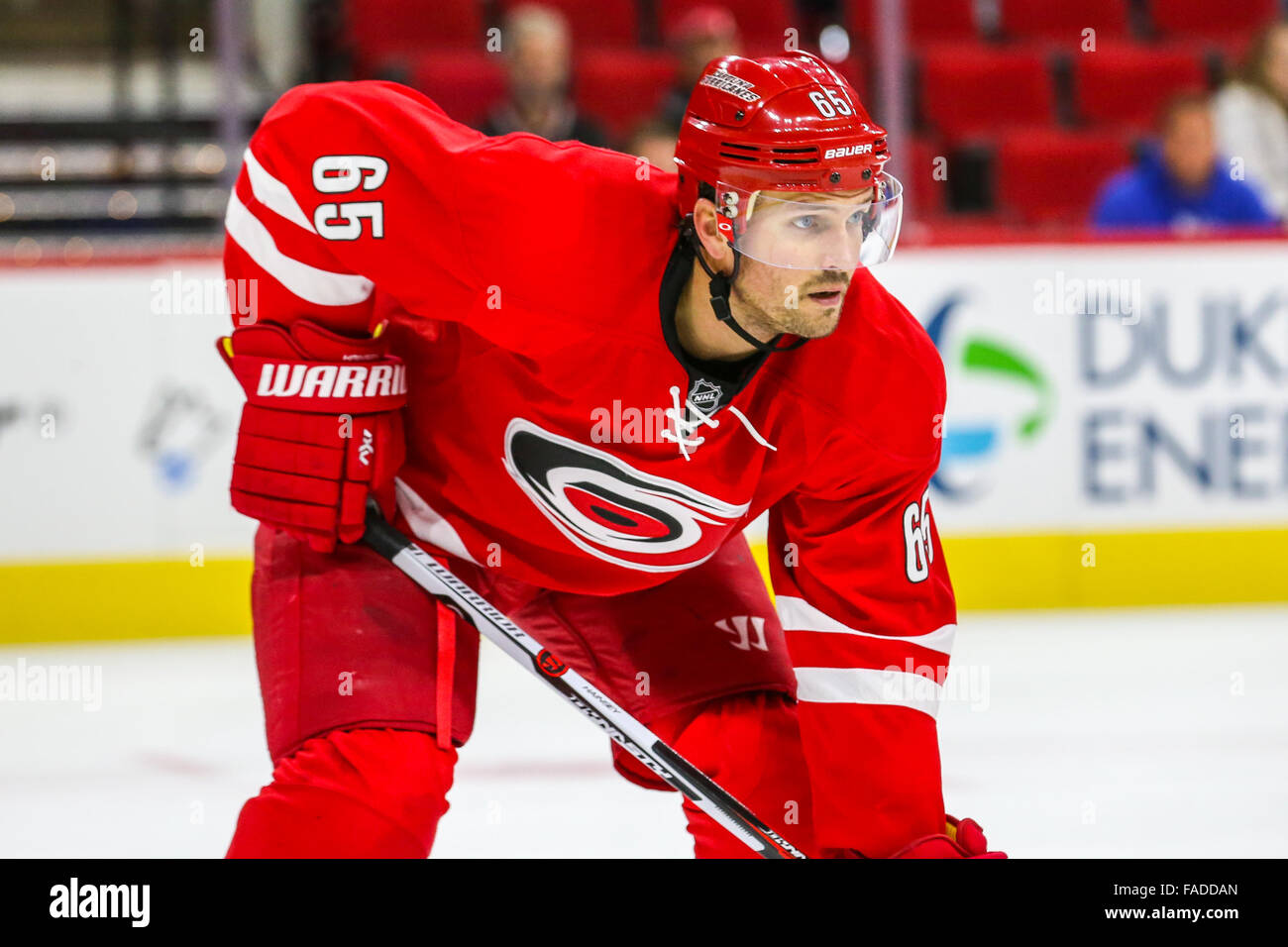 Faddan Carolina Hurricanes defenseman Ron Hainsey (65) during the NHL game ...