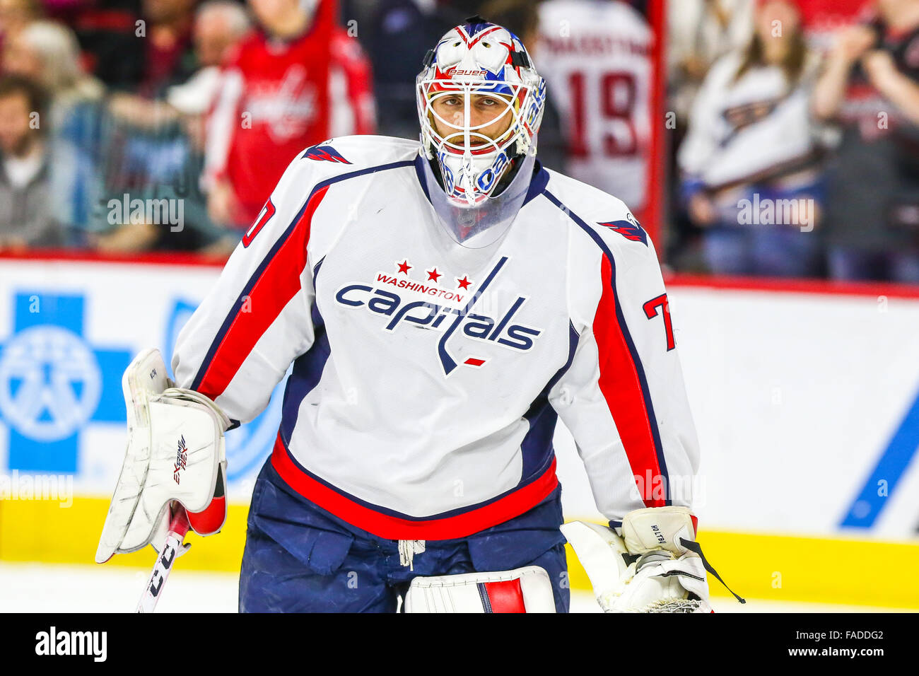 Goaltenders Braden Holtby #70 of the Washington Capitals and
