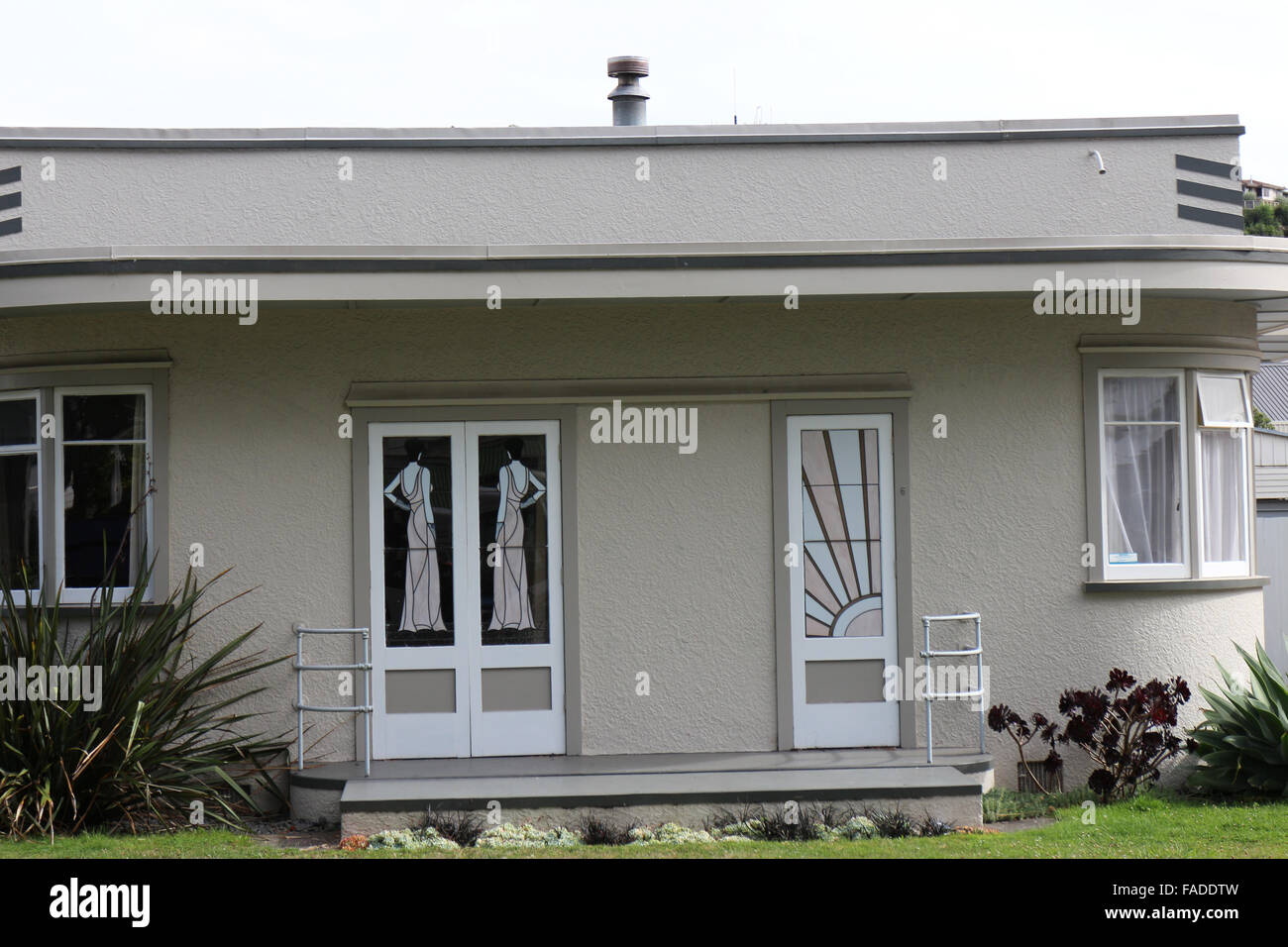 Art deco house in Napier, Hawke's Bay, New Zealand. Stock Photo