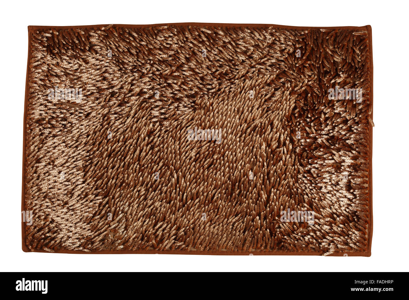 Rectangular shag pile bath mat Stock Photo