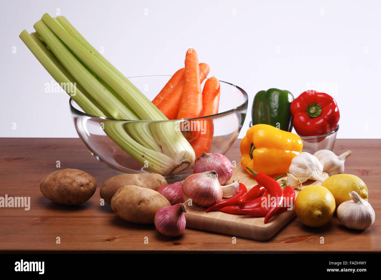A glass bowl fill with vegetables Stock Photo Alamy