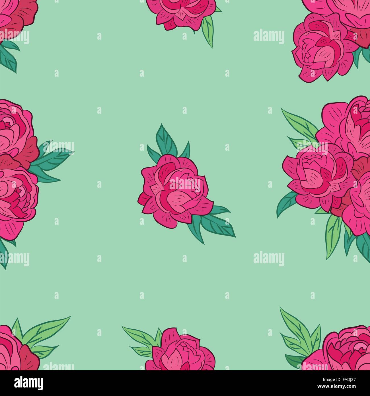 Seamless pattern with pink peonies Stock Vector Image & Art - Alamy