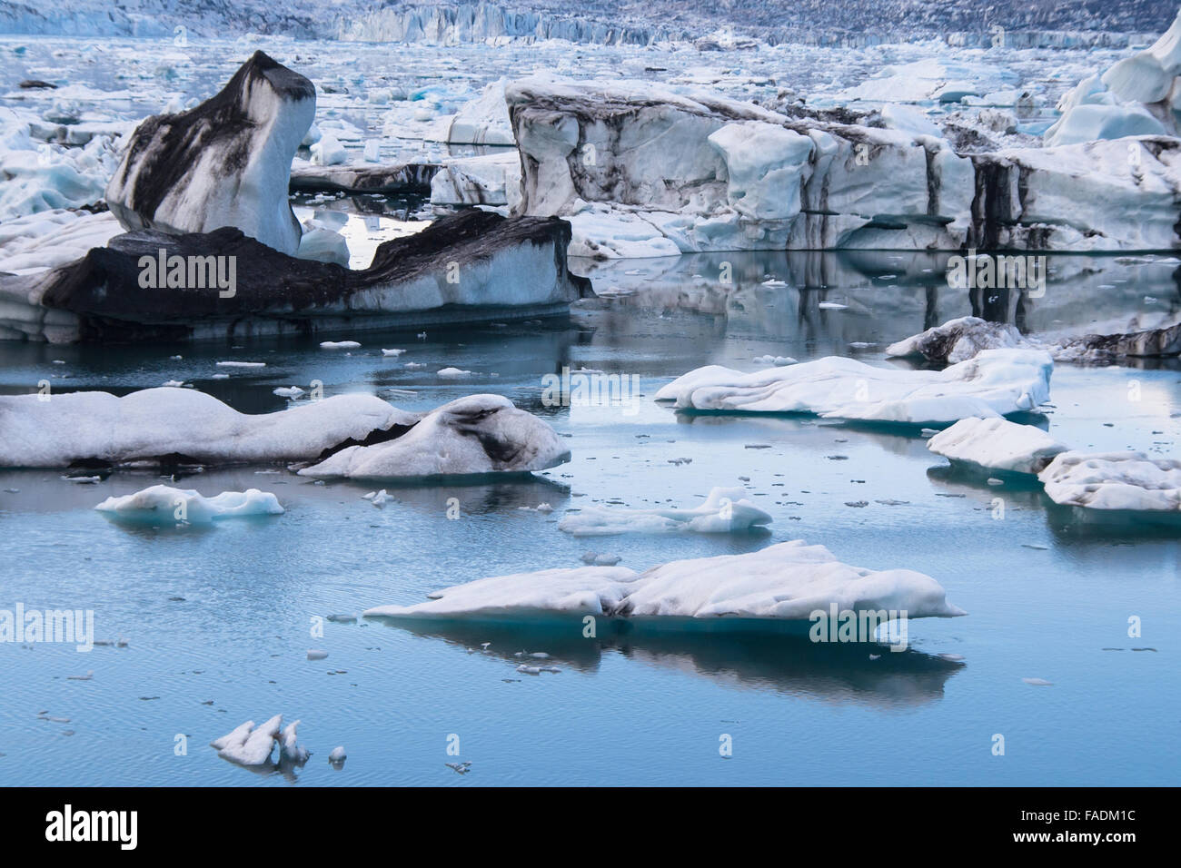 Icebergs in Jokulsarlon in the south of Iceland. Stock Photo