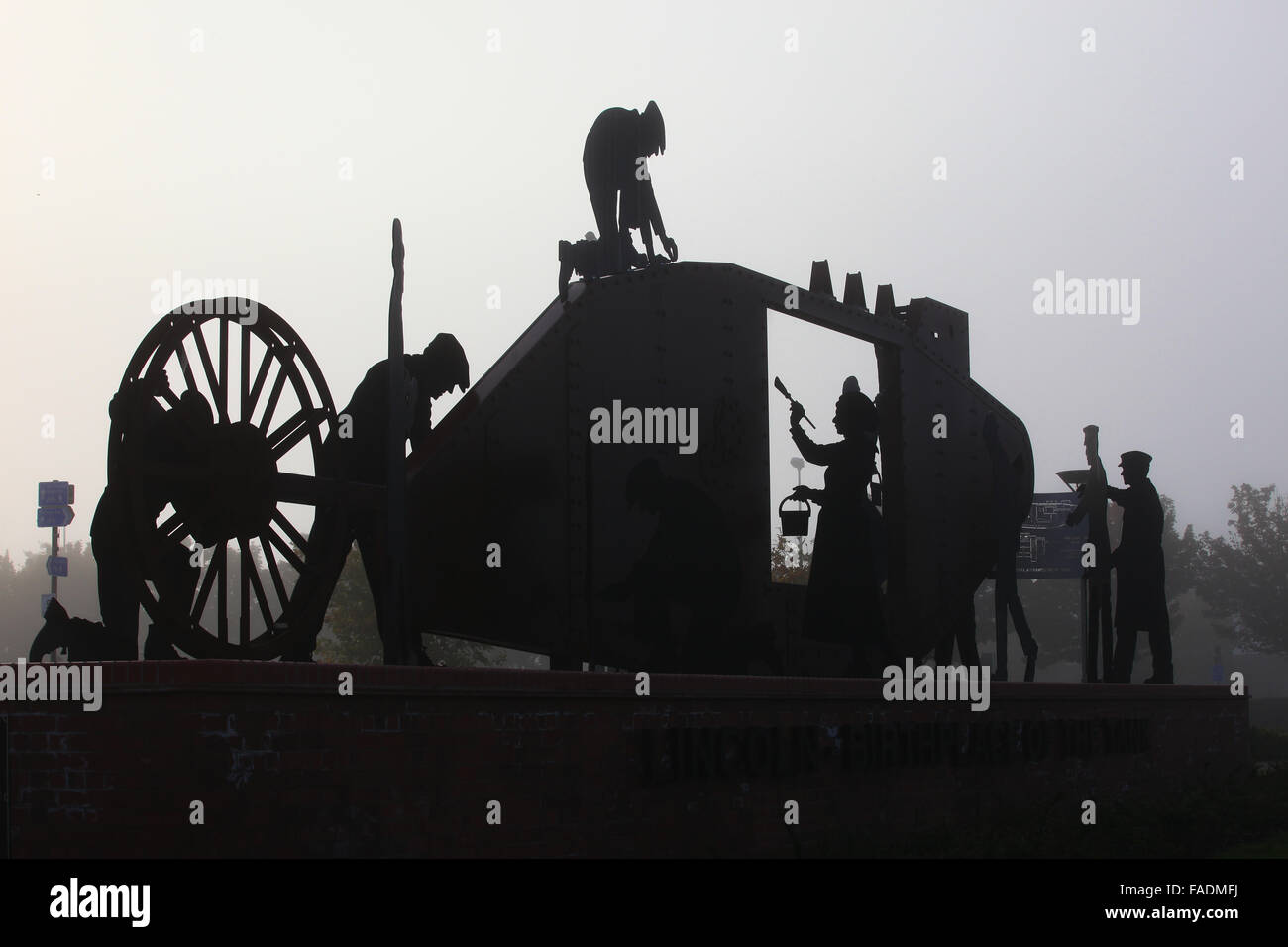 Picture of Lincoln Tank Memorial, modern artwork tank display, installed on a ...