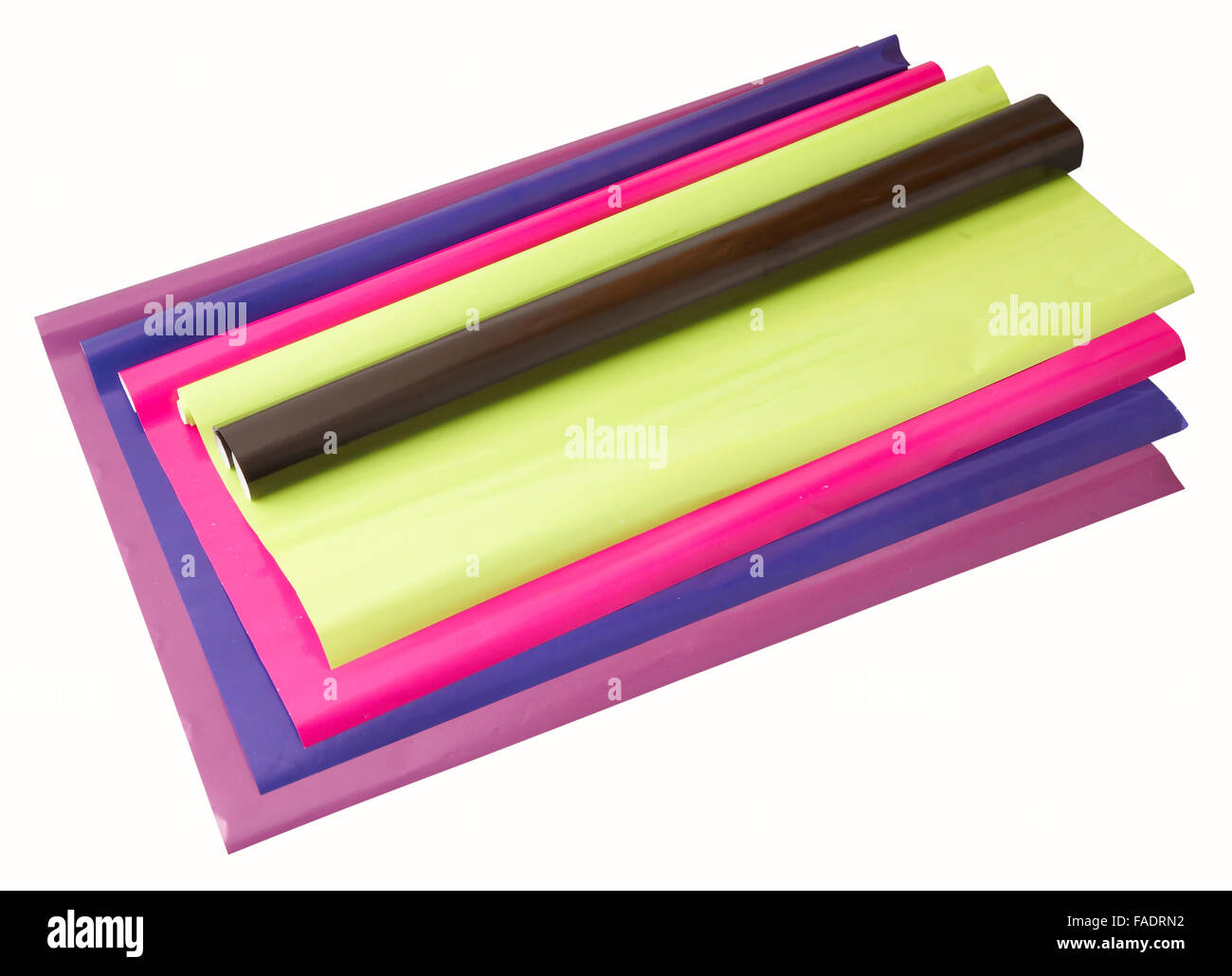 Colored rolls of paper with clipping path Stock Photo Alamy