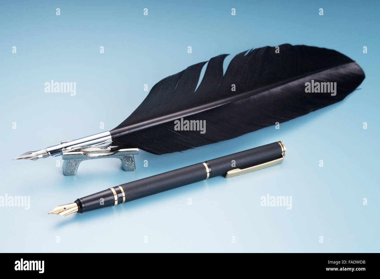 black quill with metal fountain pen nib Stock Photo Alamy