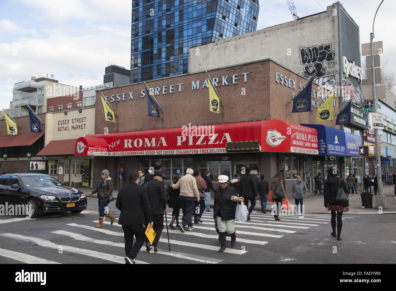 The Essex Street Market is a historic culinary destination on NYC's Lower East Side. It had its ups and downs over the decades but is now thriving with the cultural diversity in the neighborhood. Stock Photo