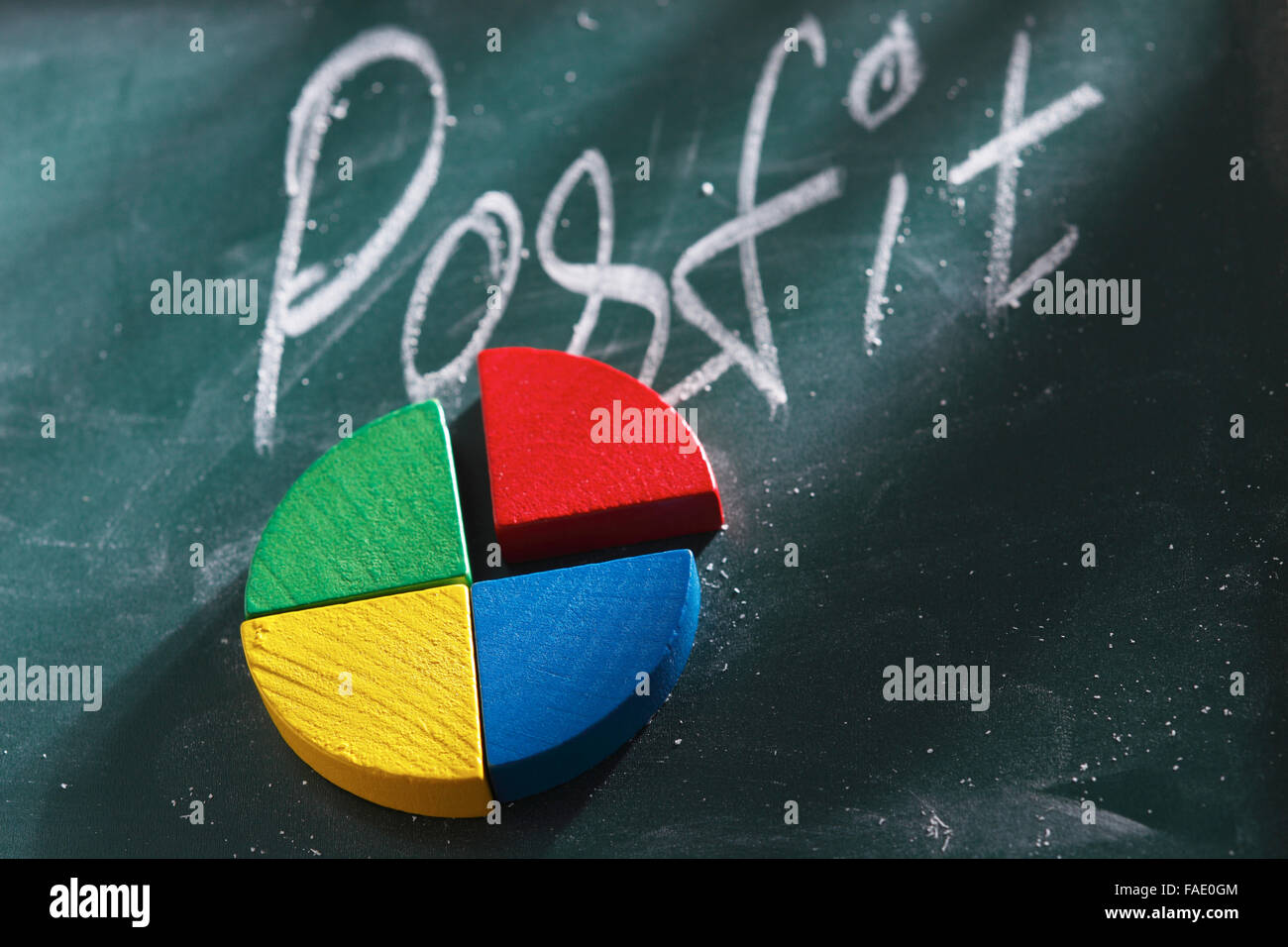 pie chart on the black board Stock Photo - Alamy