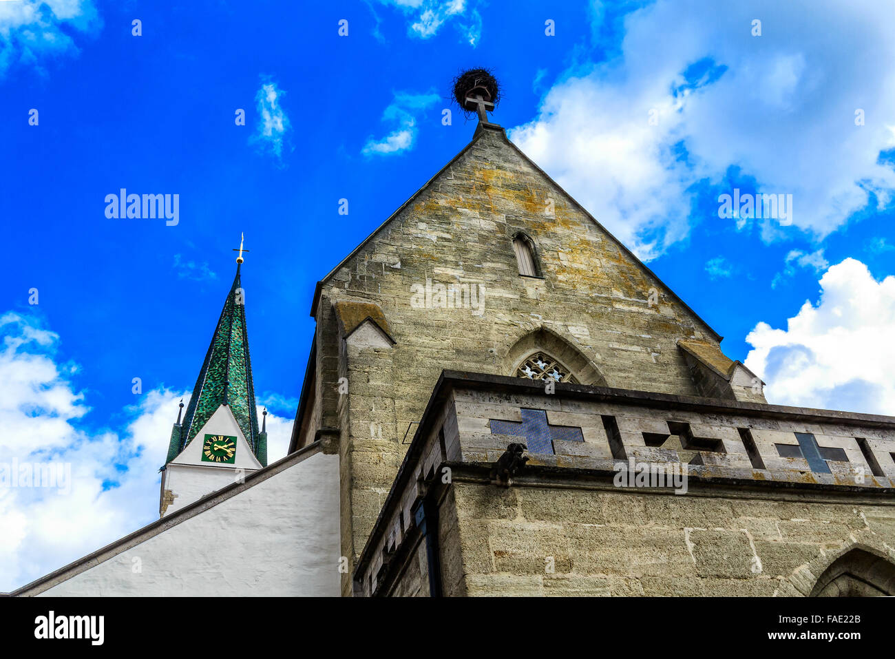 Church of St. John Baptist Church at Marketplace in Bad Saulgau, Germany Stock Photo
