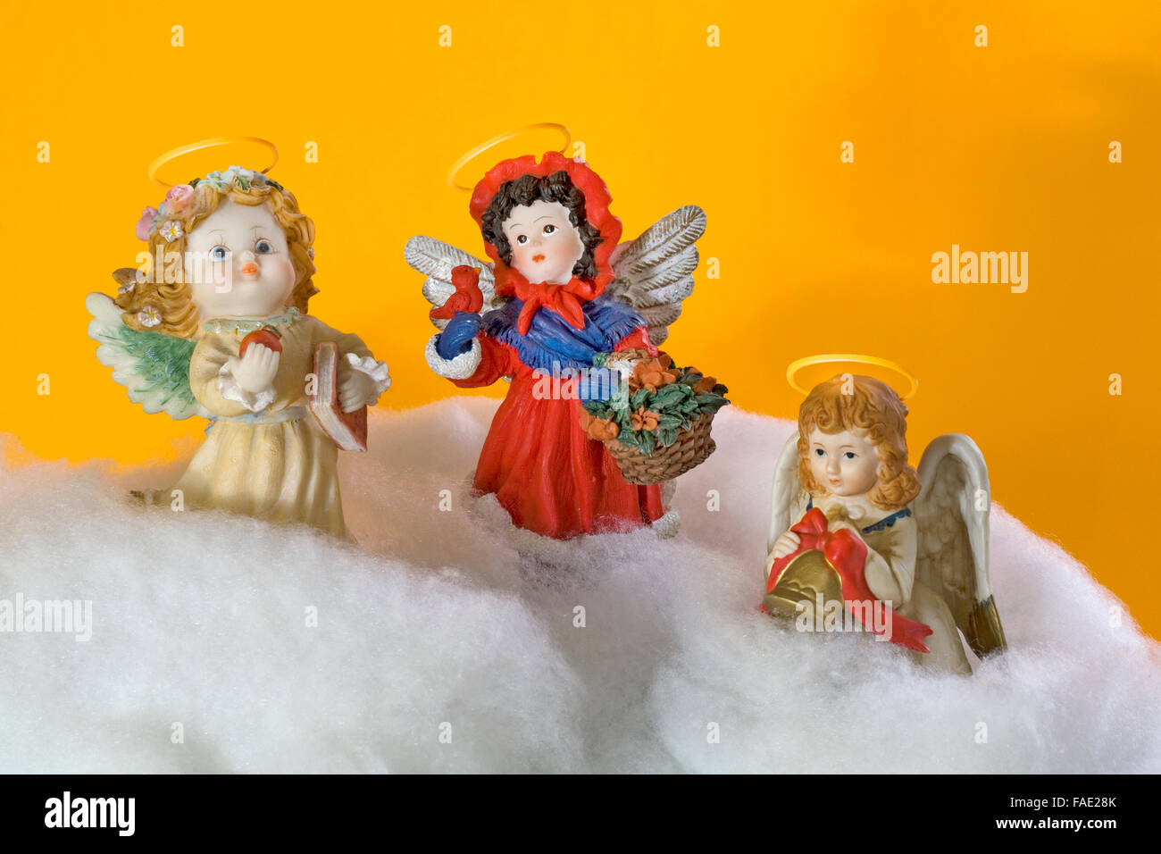 Three Little Angels All In A Row Stock Photo