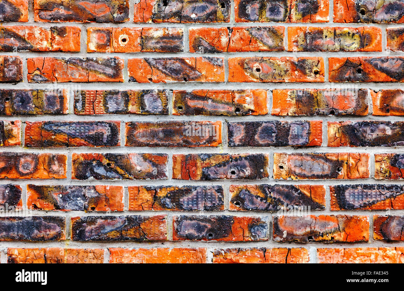 Weathered old red brick wall texture background Stock Photo - Alamy