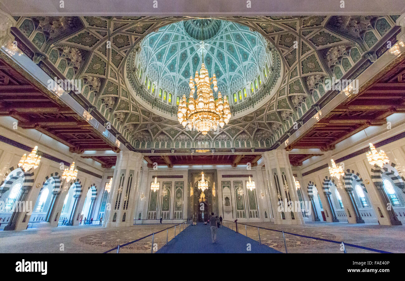 Grand Mosque, Sultan Qaboos, Muscat, Oman Stock Photo